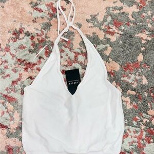 LIONESS Heavenly Sent White Halter Top , NWT , Size 4
